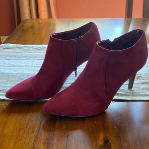 Like New - Red Suede Booties - Size 8